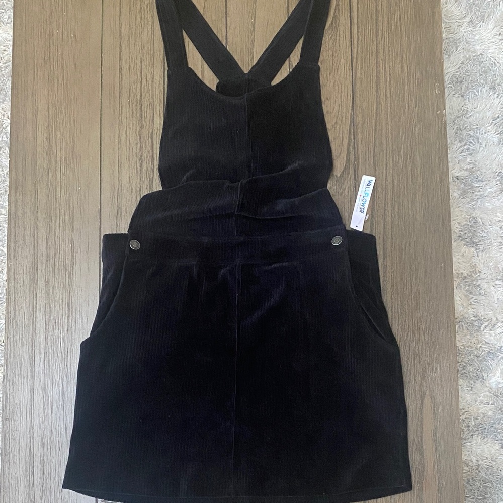 Wallflower Black Corduroy Pinafore Dress